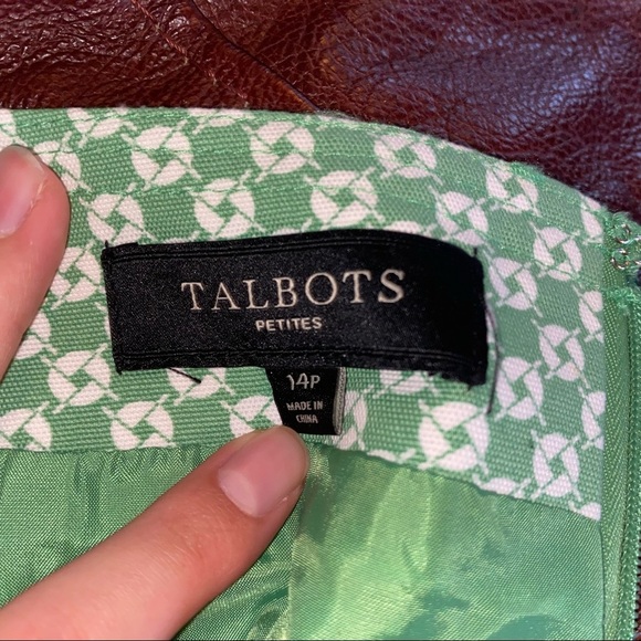 Talbots Green White Patterned Mini Skirt 14P - Picture 7 of 7